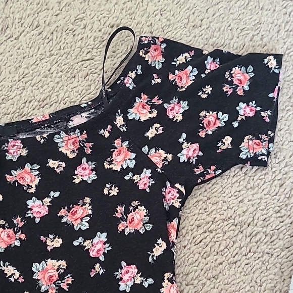 Forever 21 Pink and Black Floral Bodycon Mini Dress - Picture 5 of 13